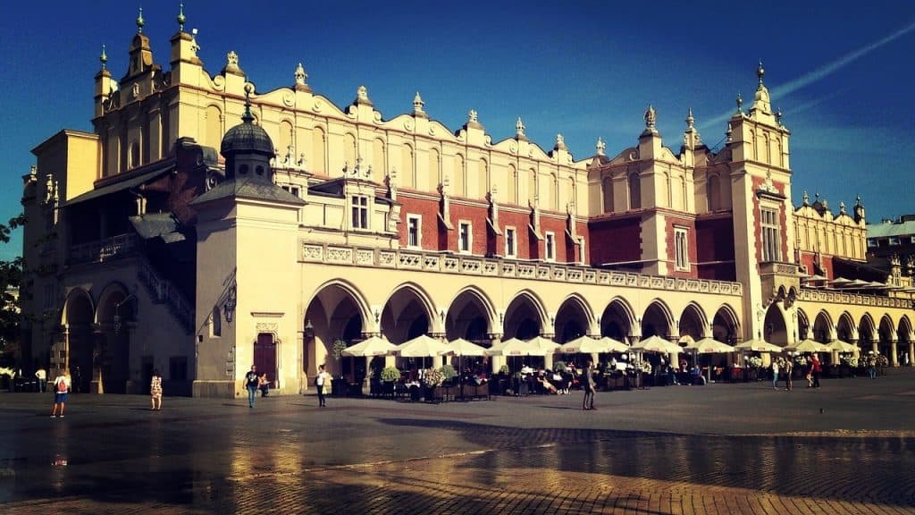Historická tržnice Sukiennice v Krakově